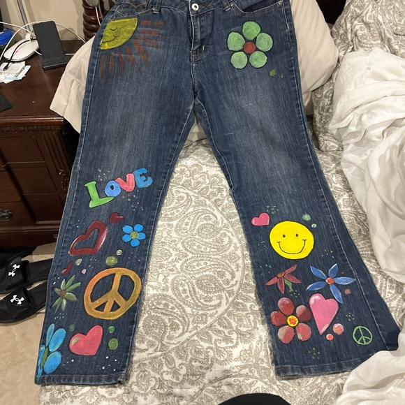 Salt Works Colorful Graphic Flare Jeans - Picture 10 of 10